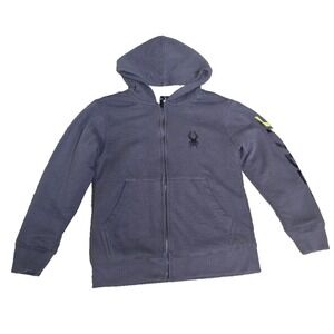 Spyder Full Zip Sherpa Lined Fleece Hoodie Boy's Sz 8 Gray NWT‎